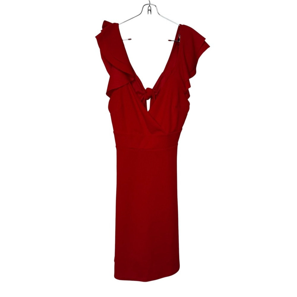 Altar'd State Womens Dress Surplice V-Neck Flutter Sleeve Zip Back Red Large NWT